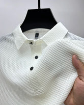 Men’s Breathable Polo Shirt – Lightweight Short Sleeve Smart Casual Top men-tshirt AllTrendMart White S