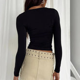 Women’s Slim Fit Long Sleeve T-Shirt – Casual Stretch Basic Top women-tshirt AllTrendMart