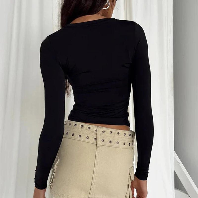 Women’s Slim Fit Long Sleeve T-Shirt – Casual Stretch Basic Top women-tshirt AllTrendMart