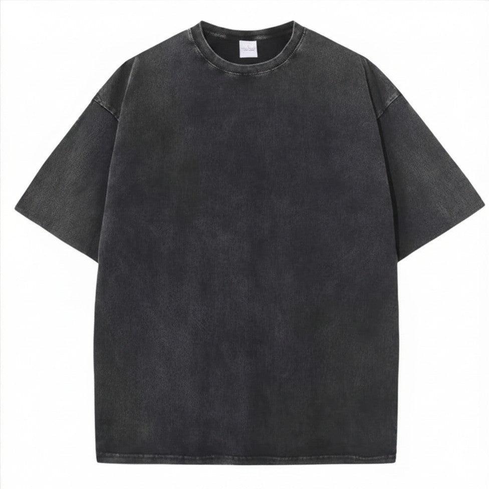 Unisex Washed Oversized T-Shirt – Vintage Cotton Loose Fit Casual Tee unisex-tshirt AllTrendMart Black S