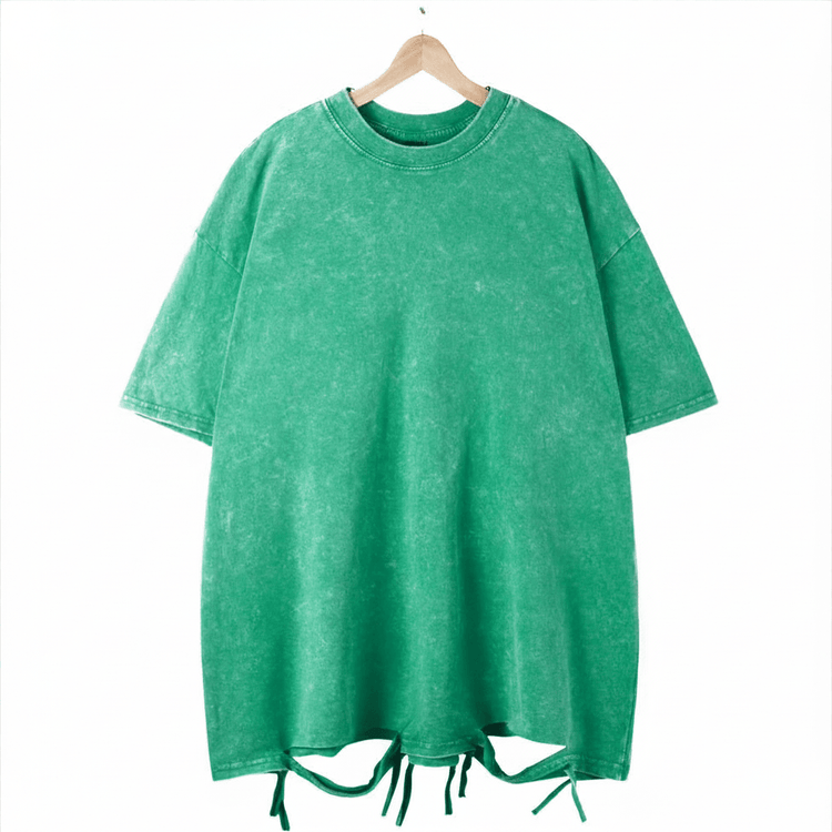 Unisex Washed Oversized T-Shirt – Vintage Cotton Loose Fit Casual Tee unisex-tshirt AllTrendMart Holes Green S