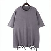 Unisex Washed Oversized T-Shirt – Vintage Cotton Loose Fit Casual Tee unisex-tshirt AllTrendMart Holes Gray S