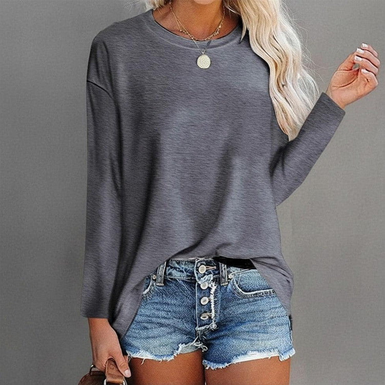 Women’s Cotton Long Sleeve T-Shirt – Casual Loose Fit Basic Tee women-tshirt AllTrendMart