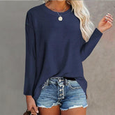 Women’s Cotton Long Sleeve T-Shirt – Casual Loose Fit Basic Tee women-tshirt AllTrendMart