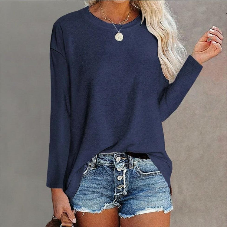 Women’s Cotton Long Sleeve T-Shirt – Casual Loose Fit Basic Tee women-tshirt AllTrendMart