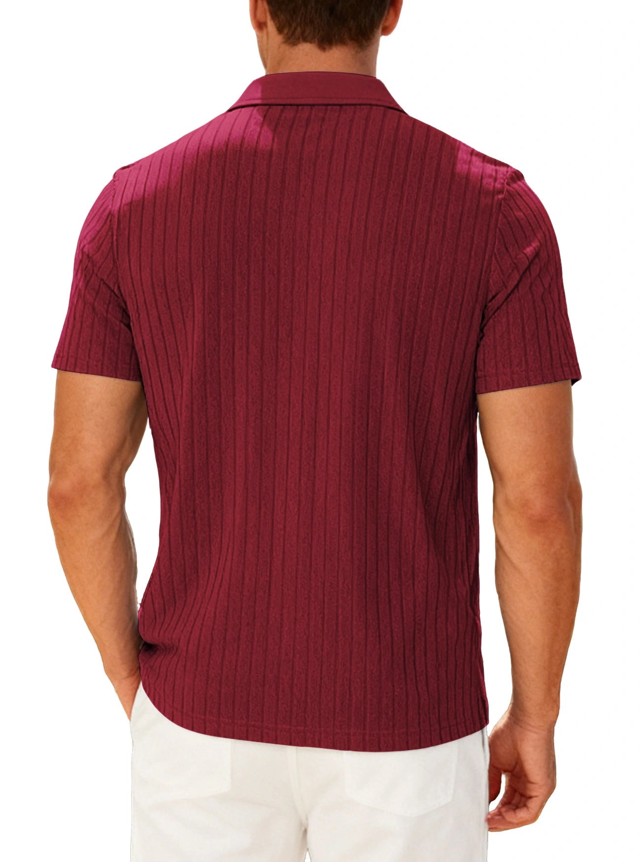 Men’s Jacquard Polo T-Shirt – Casual Relaxed Fit Summer Lapel Top men-tshirt AllTrendMart