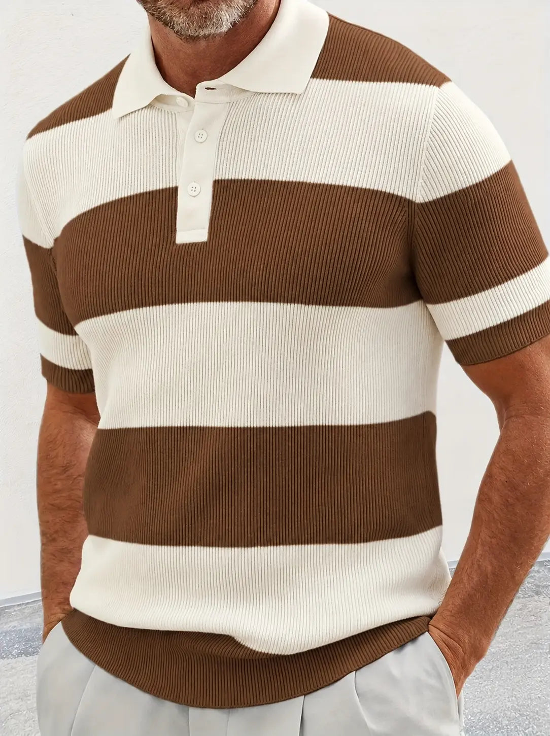 Men’s Short Sleeve Knit Polo T-Shirt – Slim Fit Color Block Casual Top men-tshirt AllTrendMart