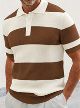 Men’s Short Sleeve Knit Polo T-Shirt – Slim Fit Color Block Casual Top men-tshirt AllTrendMart