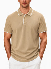 Men’s Business Casual Polo T-Shirt – Short Sleeve Solid Color Top men-tshirt AllTrendMart