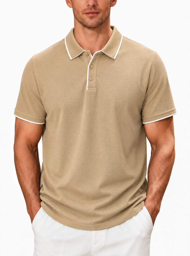 Men’s Business Casual Polo T-Shirt – Short Sleeve Solid Color Top men-tshirt AllTrendMart