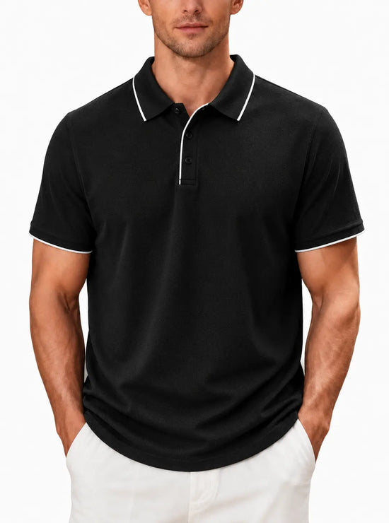 Men’s Business Casual Polo T-Shirt – Short Sleeve Solid Color Top men-tshirt AllTrendMart