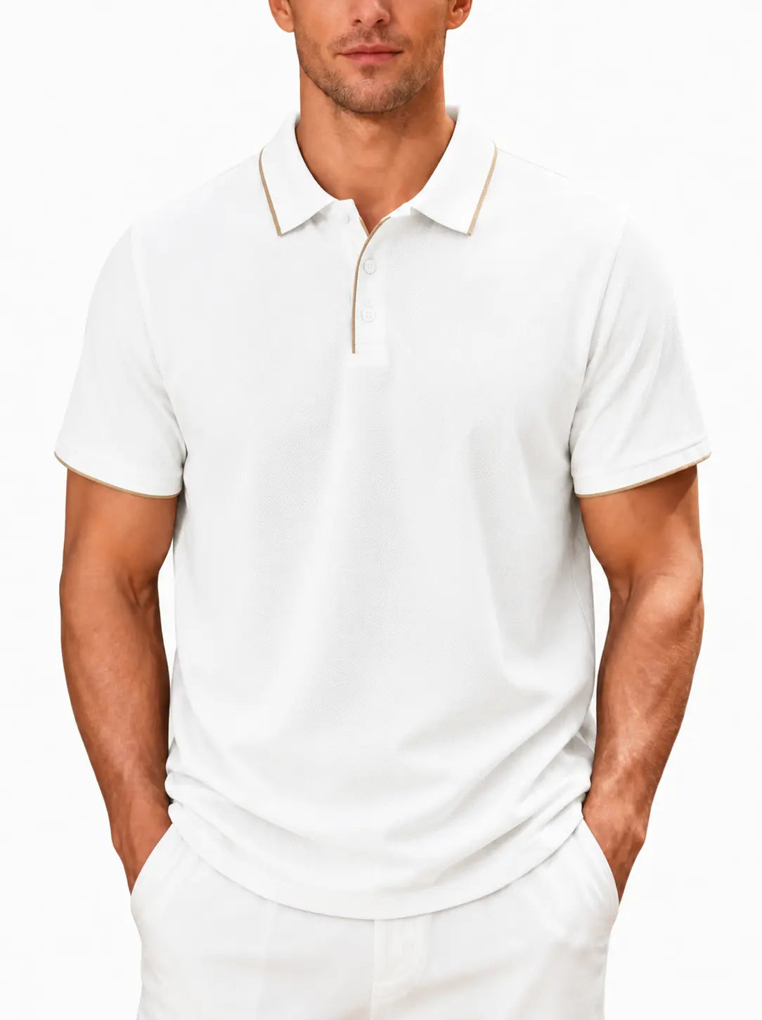 Men’s Business Casual Polo T-Shirt – Short Sleeve Solid Color Top men-tshirt AllTrendMart