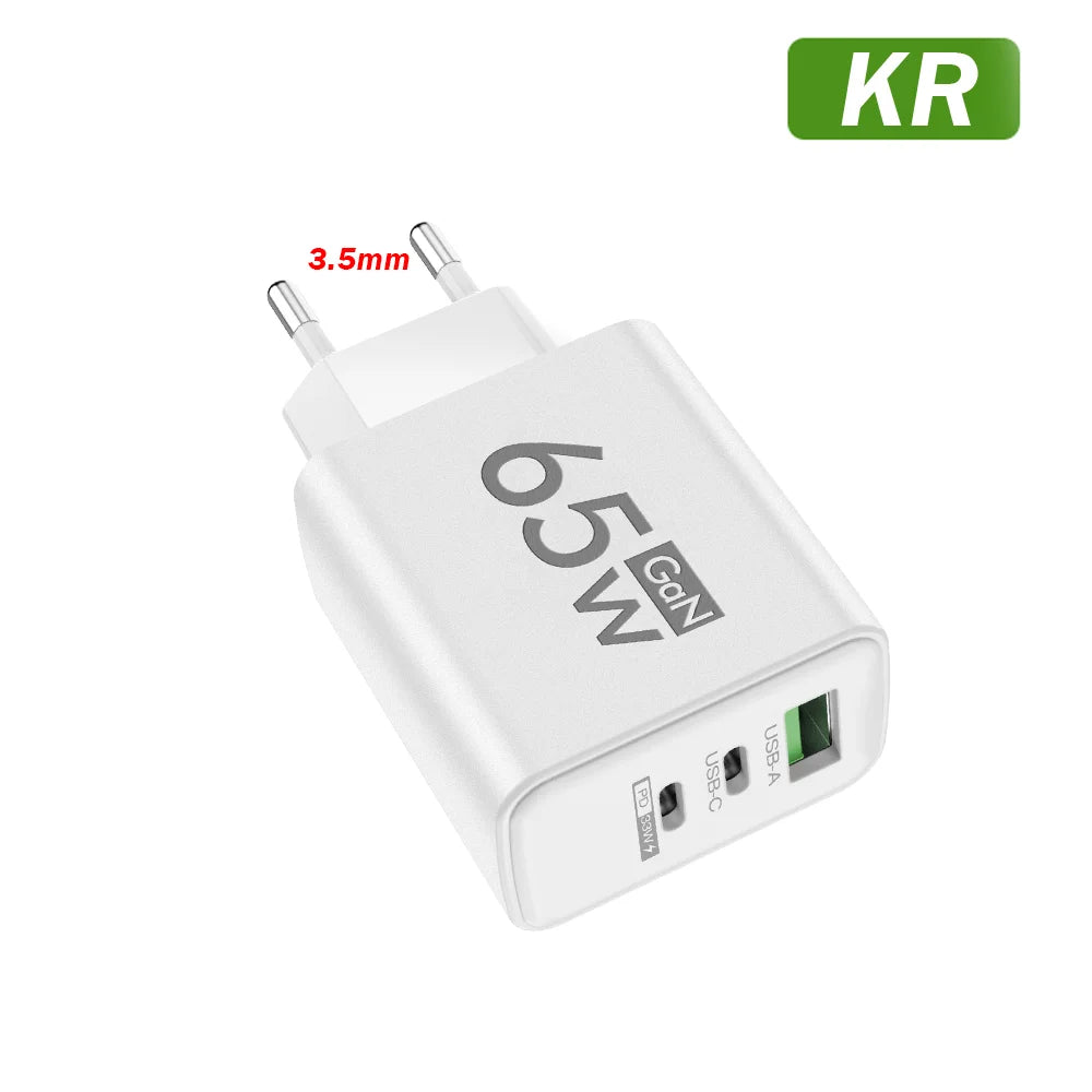 65W USB-C PD Fast Charger for iPhone & Android