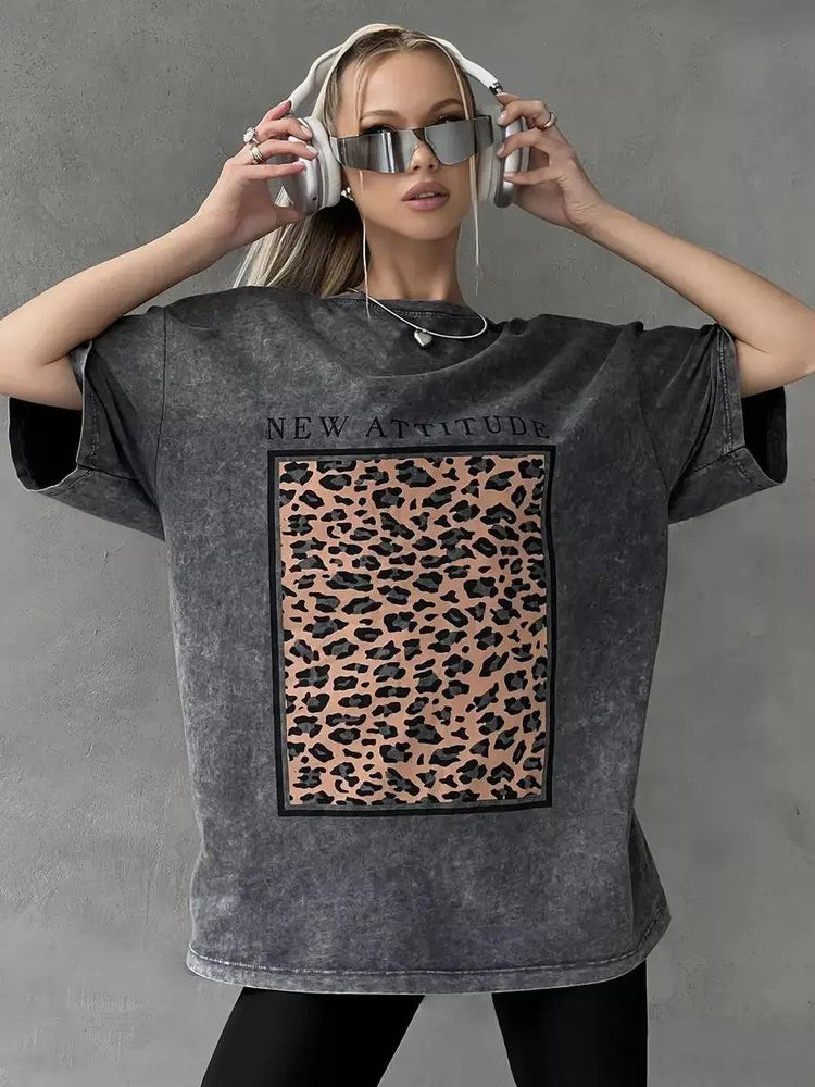 Women’s Washed Oversized Graphic T-Shirt – Vintage Cotton Y2K Tee women-tshirt AllTrendMart JJ0703 Black S