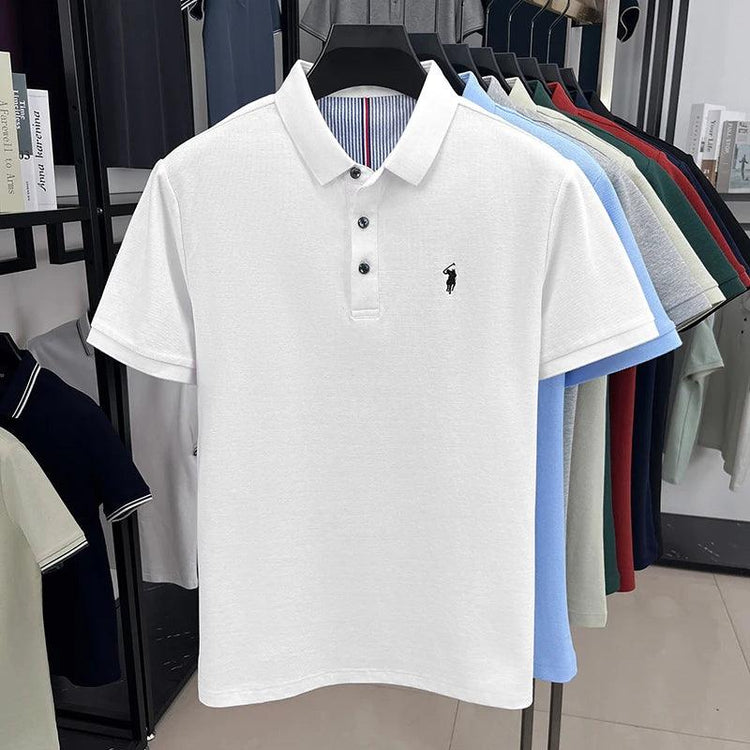 Men’s 100% Cotton Polo Shirt – Short Sleeve Classic Casual Summer Top men-tshirt AllTrendMart
