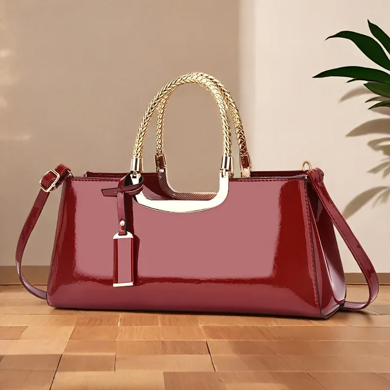 Women’s Glossy PU Leather Evening Clutch Handbag