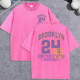 Unisex Vintage Washed T-Shirt – Brooklyn 24 Graphic Cotton Loose Fit Tee - AllTrendMart - image 11