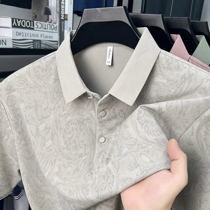 Men’s Casual Polo T-Shirt – Short Sleeve Solid Color Top men-tshirt AllTrendMart