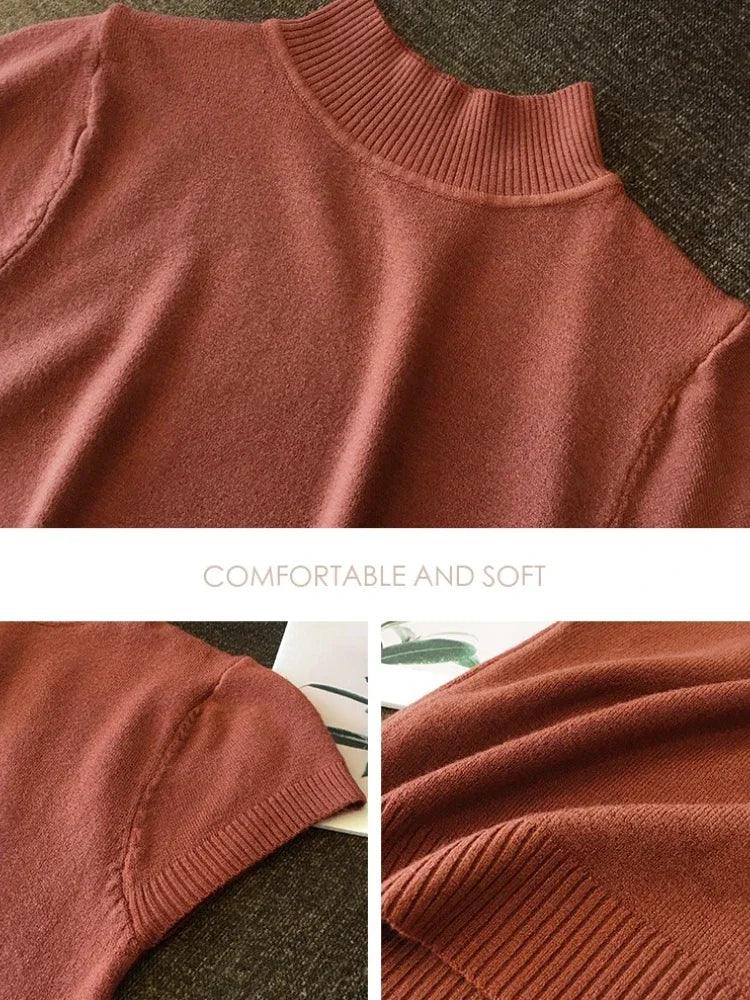Women Half High Neck T-Shirt – Slim Fit Casual Elegant Top women-tshirt AllTrendMart