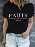Women’s Paris Print T-Shirt – Casual Short Sleeve Crew Neck Top women-tshirt AllTrendMart Black XS