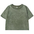 Women’s Washed Crop T-Shirt – Vintage Cotton Streetwear Slim Fit Tee women-tshirt AllTrendMart Dark Green S