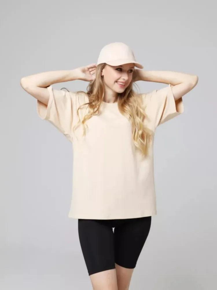 Women’s 100% Cotton Basic T-Shirt – Loose Fit Short Sleeve Casual Tee women-tshirt AllTrendMart