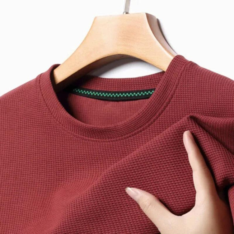 Men’s Waffle Knit T-Shirt – Short Sleeve Breathable Casual Summer Top men-tshirt AllTrendMart