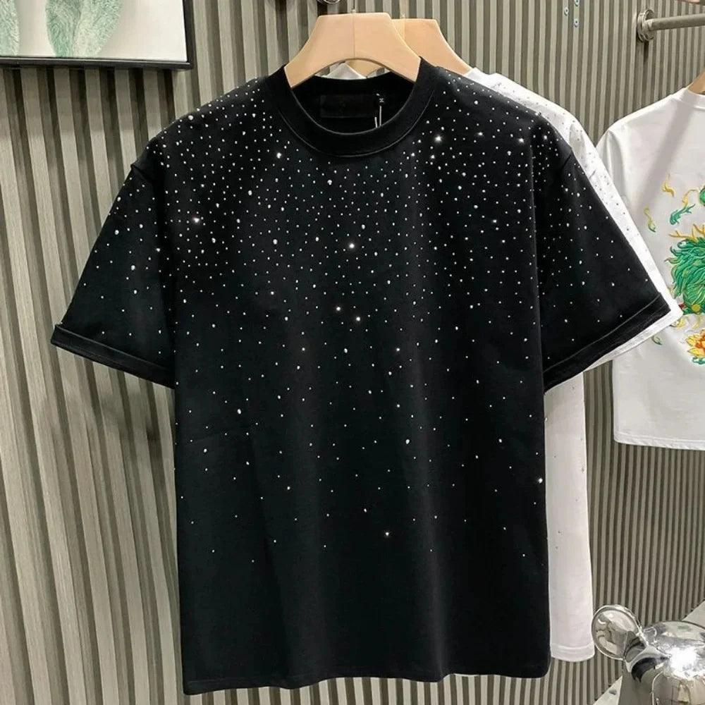 Unisex Rhinestone T-Shirt – Casual Short Sleeve Cotton Blend Tee unisex-tshirt AllTrendMart