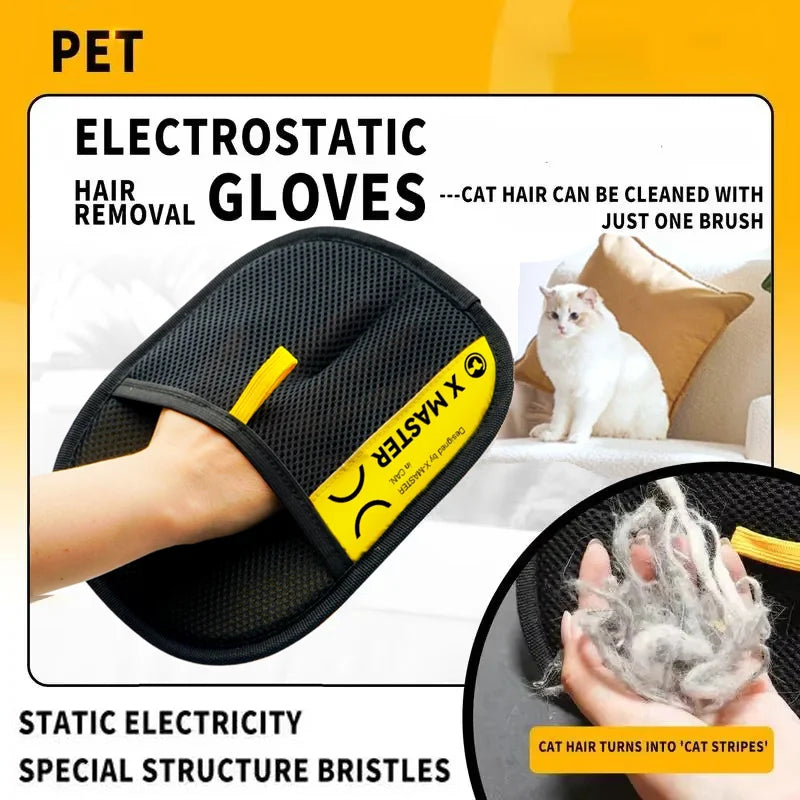 Pet Hair Remover Glove – Reusable Electrostatic Grooming & Lint Brush