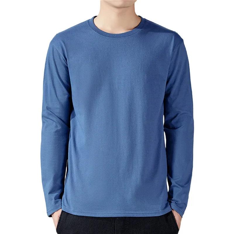 Men’s Cotton Long Sleeve T-Shirt – Casual Basic Crew Neck Tee men-tshirt AllTrendMart