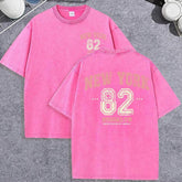 Unisex Vintage Washed T-Shirt – New York 82 Graphic Cotton Loose Fit Tee unisex-tshirt AllTrendMart Rose Red XS