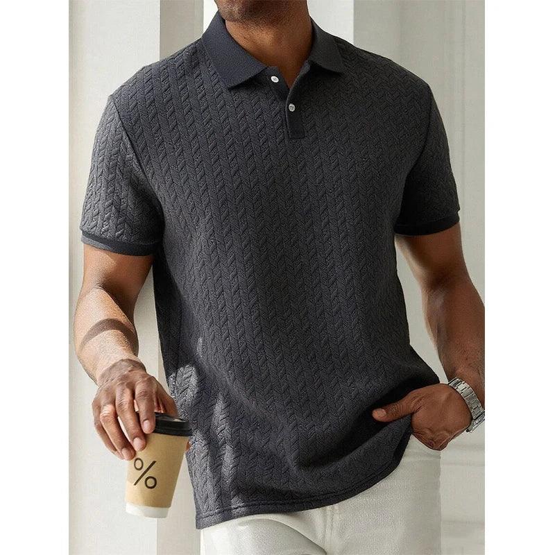 Men’s Breathable Polo T-Shirt – Casual Short Sleeve Summer Shirt men-tshirt AllTrendMart Dark Grey S