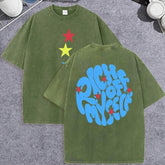 Unisex Vintage Washed T-Shirt – “Rich Off Myself” Graphic Cotton Loose Fit Tee unisex-tshirt AllTrendMart Dark Green XS