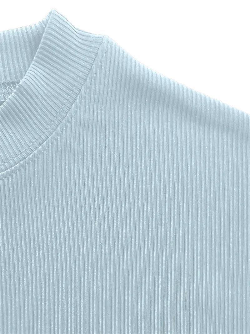 Men’s Striped Short Sleeve T-Shirt – High Collar Casual Fitness Top men-tshirt AllTrendMart
