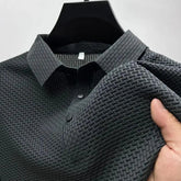 Men’s Breathable Polo Shirt – Lightweight Short Sleeve Smart Casual Top men-tshirt AllTrendMart Grey S