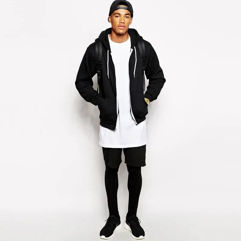 Men’s Longline Cotton T-Shirt – Hip Hop Extra Long Casual Tee men-tshirt AllTrendMart