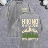 Unisex Vintage Washed T-Shirt – Hiking Mountain Graphic Cotton Loose Fit Tee unisex-tshirt AllTrendMart Gray XS