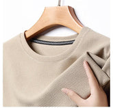 Men’s Waffle Knit T-Shirt – Short Sleeve Breathable Casual Summer Top men-tshirt AllTrendMart