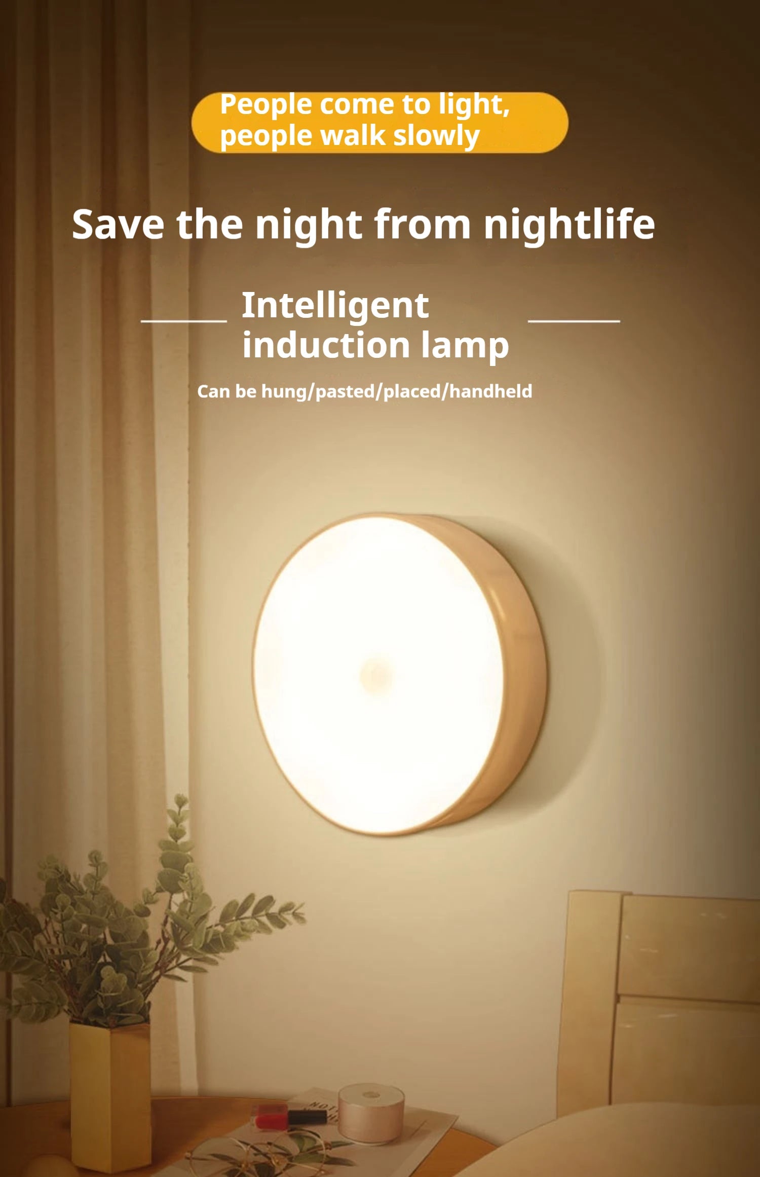 Motion Sensor LED Night Light – Wireless Lamp