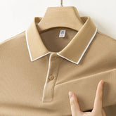Men’s Business Casual Polo T-Shirt – Short Sleeve Solid Color Top men-tshirt AllTrendMart