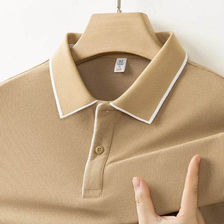 Men’s Business Casual Polo T-Shirt – Short Sleeve Solid Color Top men-tshirt AllTrendMart