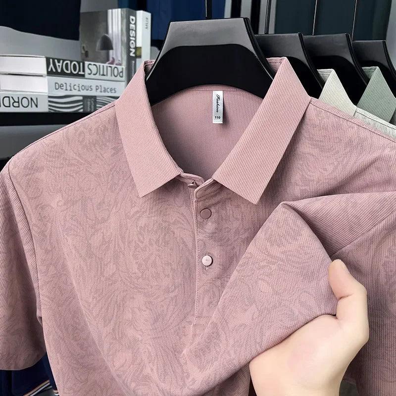 Men’s Casual Polo T-Shirt – Short Sleeve Solid Color Top men-tshirt AllTrendMart