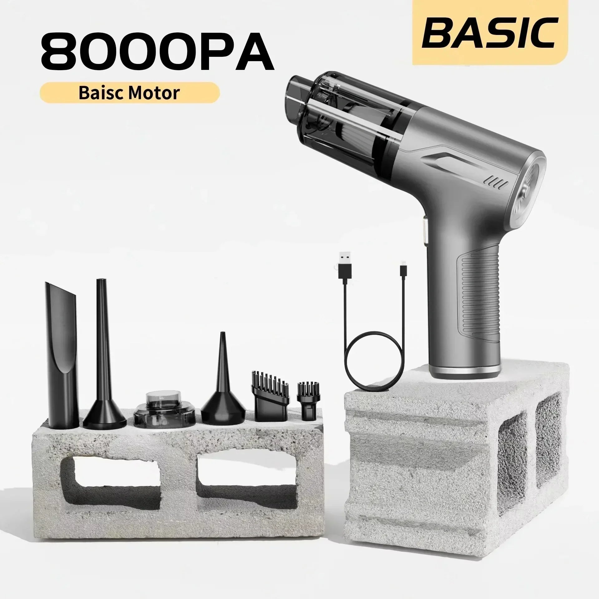 Powerful Mini Car Vacuum – Cordless & Portable