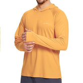 Men’s UPF50+ Sun Protection Hoodie T-Shirt – Quick Dry Long Sleeve Performance Top men-tshirt AllTrendMart Yellow S