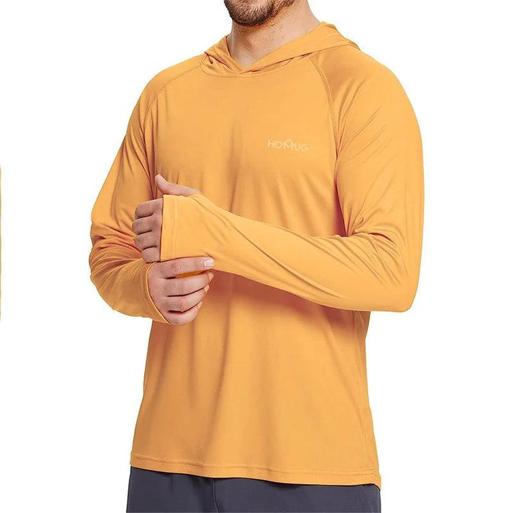 Men’s UPF50+ Sun Protection Hoodie T-Shirt – Quick Dry Long Sleeve Performance Top men-tshirt AllTrendMart Yellow S