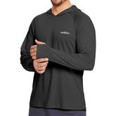 Men’s UPF50+ Sun Protection Hoodie T-Shirt – Quick Dry Long Sleeve Performance Top men-tshirt AllTrendMart Black S