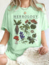 Women’s Herbology Graphic Cotton T-Shirt – Vintage Botanical Casual Tee women-tshirt AllTrendMart Water Green S