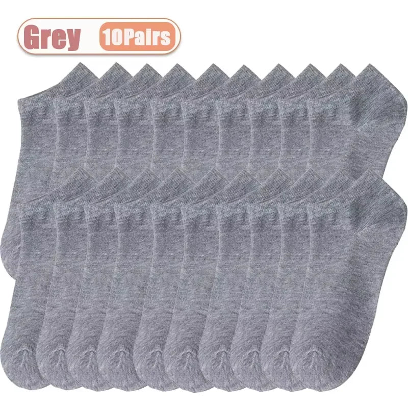 10 Pairs Antibacterial & Breathable Boat Socks for All Seasons