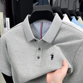 Men’s 100% Cotton Polo Shirt – Short Sleeve Classic Casual Summer Top men-tshirt AllTrendMart Gray M