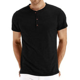 Men’s Cotton Henley T-Shirt – Slim Fit Short Sleeve Casual Tee men-tshirt AllTrendMart